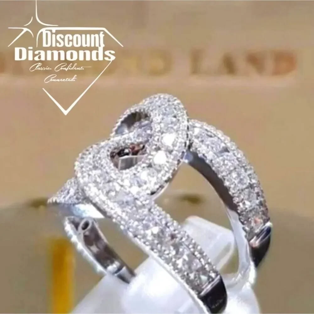 Clear White Sapphire Cocktail Ring on 925 Sterling Silver